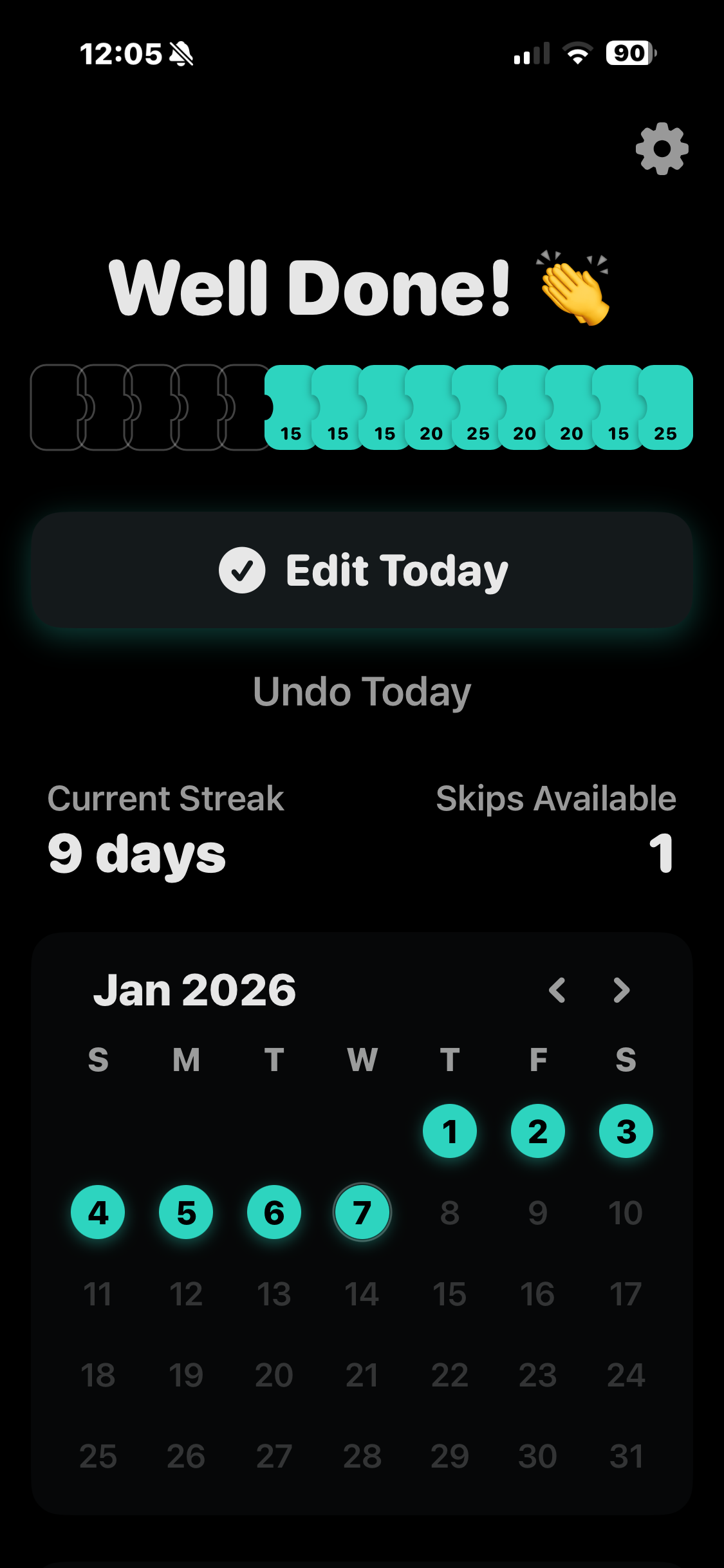 Morning Pushups app screenshot
